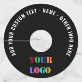 Aangepast uw Logo of foto en tekst wijnglas Label (Achterkant)