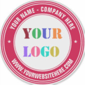 Aangepast uw Logo tekst en kleuren ronde Sticker (Voorkant)