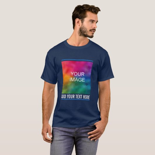 Aangepast uw Mannen van de Tekst van het Bedrijf v T-shirt (Voorkant volledig)