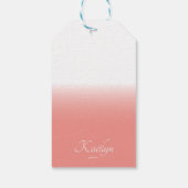 Aangepast Uw Naam Roze Glitters Liefde Cadeaulabel (Achterkant)