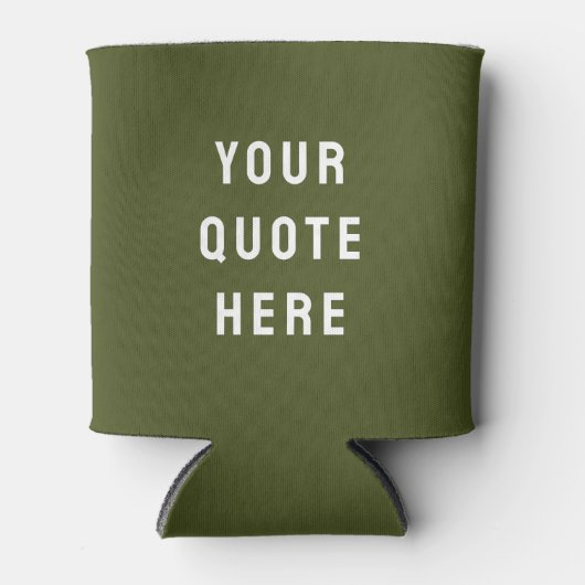 Aangepast Uw Offerte Hier Gepersonaliseerde Olijfg Blikjeskoeler (Voorkant)