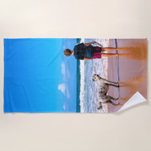 Aangepast uw persoonlijke handdoekhanddoekcadeautj strandlaken (Voorkant)