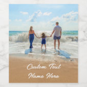 Aangepast uw Photo Wijnflesje Label met tekst Wijn Etiket (Enkel label)