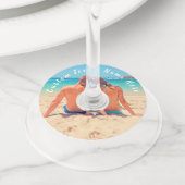 Aangepast uw Photo Wine Glass Label met tekst (Dichtbij)