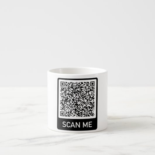 Aangepast uw QR Code Espresso Cup Gepersonaliseerd Kop (Voorkant)