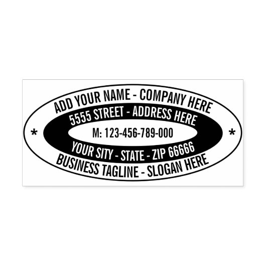 Aangepast uw retouradres Ovaal Zelfinkt Stempel (Design)