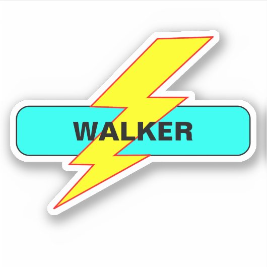 Aangepast uw schoolnaam - Motiverende bliksem Sticker (Voorkant)