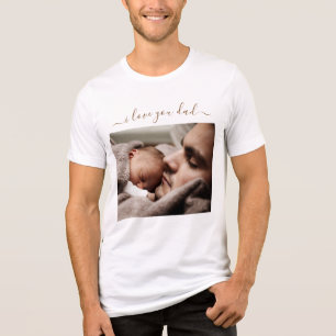 Aangepast uw vader Foto Ontwerp Tekst - I Love You Tri-Blend Shirt