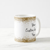 Aangepast uw woorden hier gepersonaliseerd wit en koffiemok (Voorkant rechts)