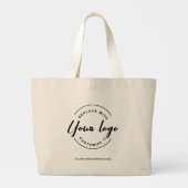 Aangepast uw zakelijke logo hier en website grote tote bag (Achterkant)