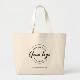 Aangepast uw zakelijke logo hier en website grote tote bag