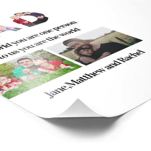 Aangepast Vaderdag 5 Fotocollage Foto Afdruk (Hoek)