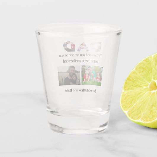 Aangepast Vaderdag 5 Fotocollage Shot Glas (Achterkant)