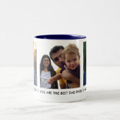Aangepast Vaderdag fotocollage voor papa Tweekleurige Koffiemok (Center)