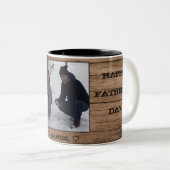 Aangepast Vaderdag fotocollage voor papa Tweekleurige Koffiemok (Voorkant rechts)