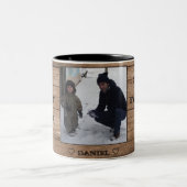 Aangepast Vaderdag fotocollage voor papa Tweekleurige Koffiemok (Center)