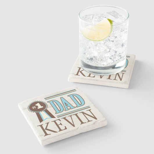 Aangepast Vaderdag pap marmer Stone Onderzetter (Zijkant)