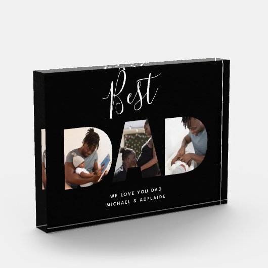 Aangepast vaders Dag Foto Collage Beste pap script (Links)