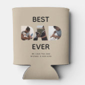 Aangepast vaders Dag Foto Collage Beste pap script Blikjeskoeler (Achterkant)