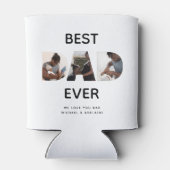 Aangepast vaders Dag Foto Collage Beste pap script Blikjeskoeler (Achterkant)