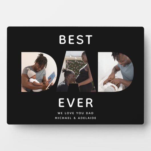 Aangepast vaders Dag Foto Collage Beste pap script Fotoplaat (voorkant)