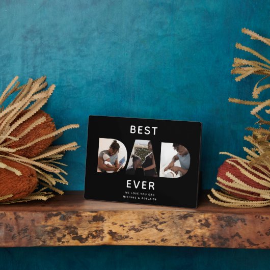 Aangepast vaders Dag Foto Collage Beste pap script Fotoplaat (Zijkant)