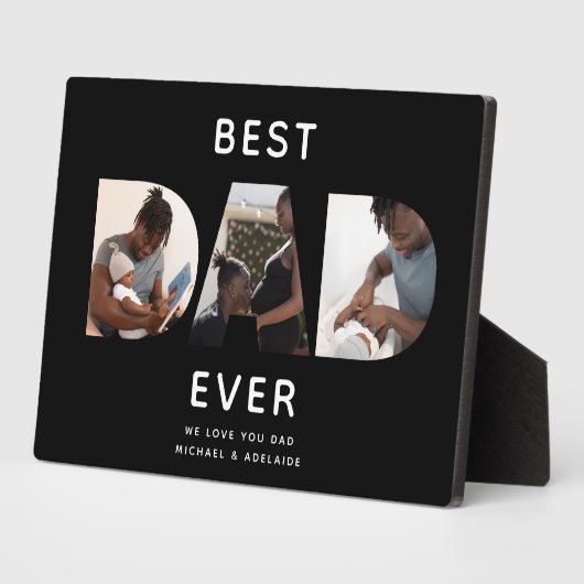 Aangepast vaders Dag Foto Collage Beste pap script Fotoplaat (Zijkant)