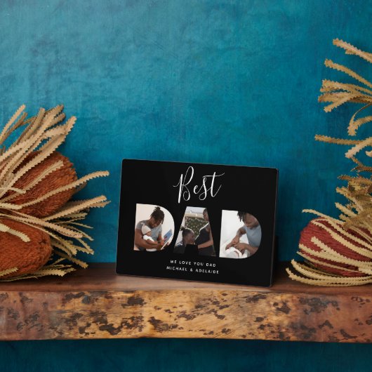 Aangepast vaders Dag Foto Collage Beste pap script Fotoplaat (Zijkant)