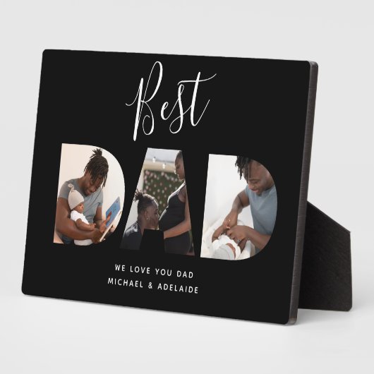 Aangepast vaders Dag Foto Collage Beste pap script Fotoplaat (Zijkant)