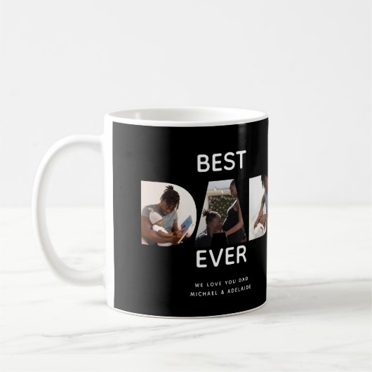 Aangepast vaders Dag Foto Collage Beste pap script Koffiemok (Links)