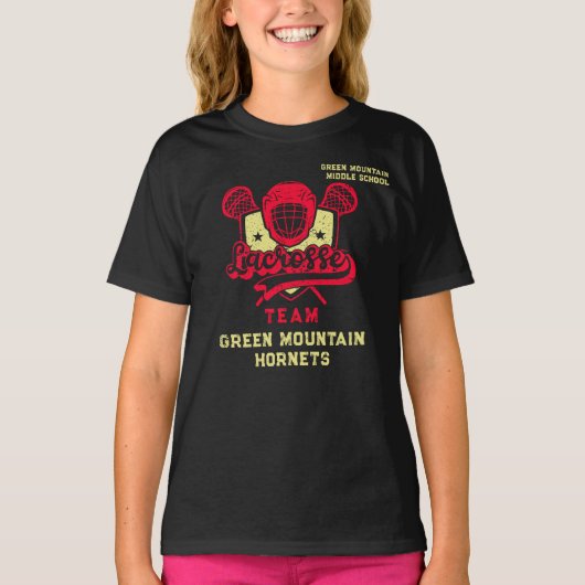 Aangepast vak Veld Lacrosse Team Club Naam Nummer T-shirt (Voorkant)