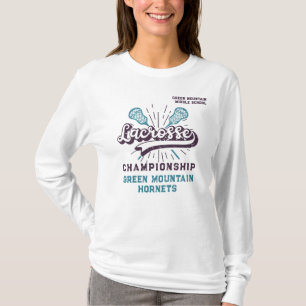 Aangepast vak Veld Lacrosse Team Club Naam Nummer T-shirt