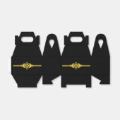 Aangepast vak voor gunsten | Goud & Zwart Art Deco Bedankdoosjes (Uitgevouwen)