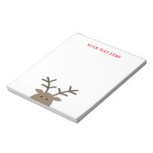 Aangepast vakantienotitieblok met schattige rendie notitieblok (Linkerzijde)