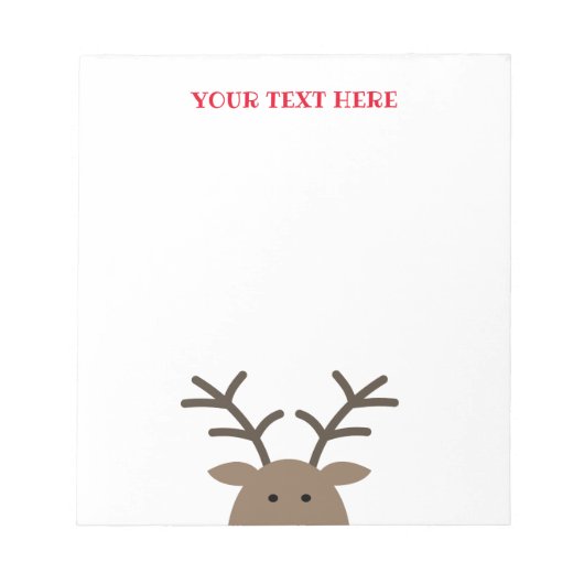 Aangepast vakantienotitieblok met schattige rendie notitieblok (Voorkant)