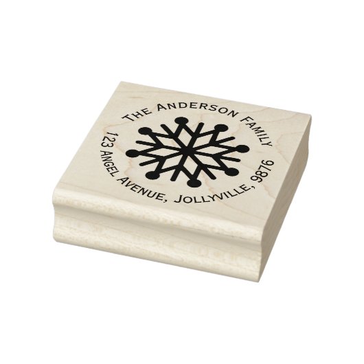 Aangepast vakantiesnowflake-adres rubberstempel (Stempel)
