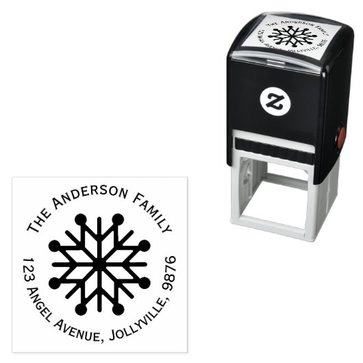 Aangepast vakantiesnowflake-adres zelfinktende stempel (In situ)