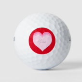 Aangepast Valentijn hart grijpt roze Golfbal Golfballen (Voorkant)