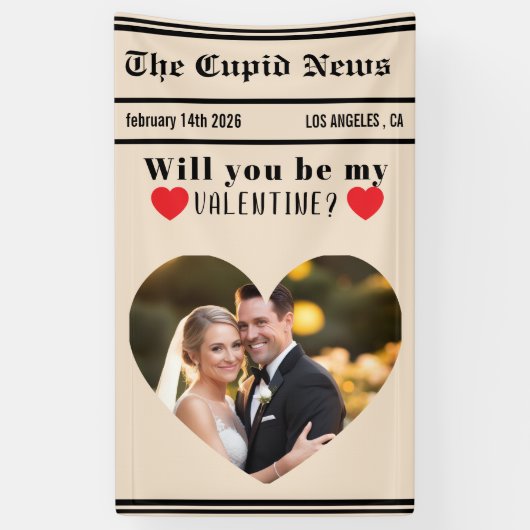 Aangepast Valentijnsdag Cadeau-idee, Printbare Wil Spandoek (Verticaal)