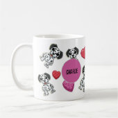 Aangepast Valentijnsdag Dalmatiaans Hondenliefhebb Koffiemok (Links)