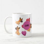 Aangepast Valentijnsdag groot gesteente Hondenlief Koffiemok (Links)