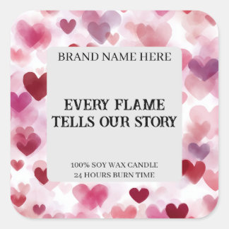 Aangepast Valentijnskaarslabel Romantische Tekst Vierkante Sticker