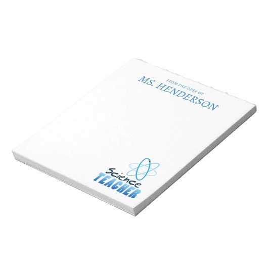 Aangepast van het bureau van Science Teacher Notitieblok (Linkerzijde)