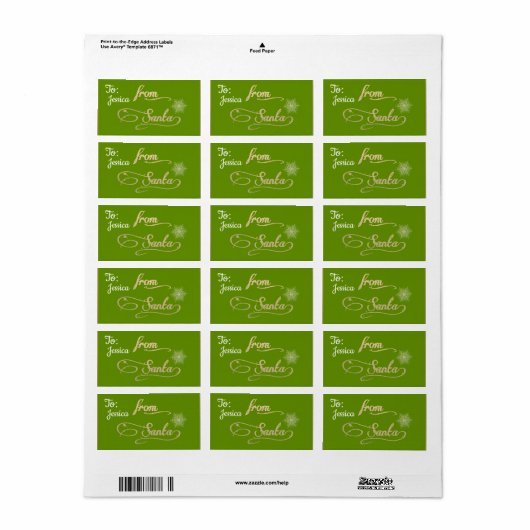 Aangepast vanaf Kerstmis Etiket (Full Sheet)