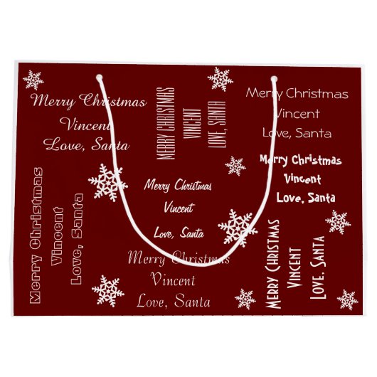 Aangepast vanaf Kerstmis Large Cadeautasje (Achterkant)