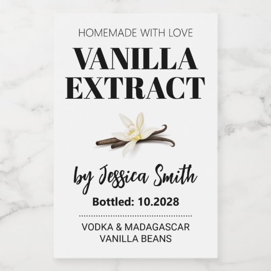 Aangepast Vanille-extract Etiket (Enkel label)