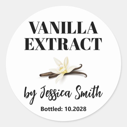 Aangepast Vanille-Extract Etiket (Voorkant)