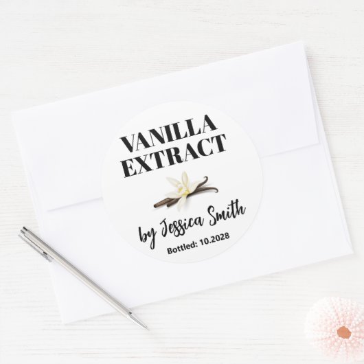 Aangepast Vanille-Extract Etiket (Envelop)