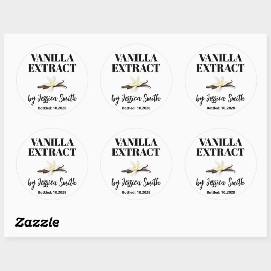 Aangepast Vanille-Extract Etiket (Vel)