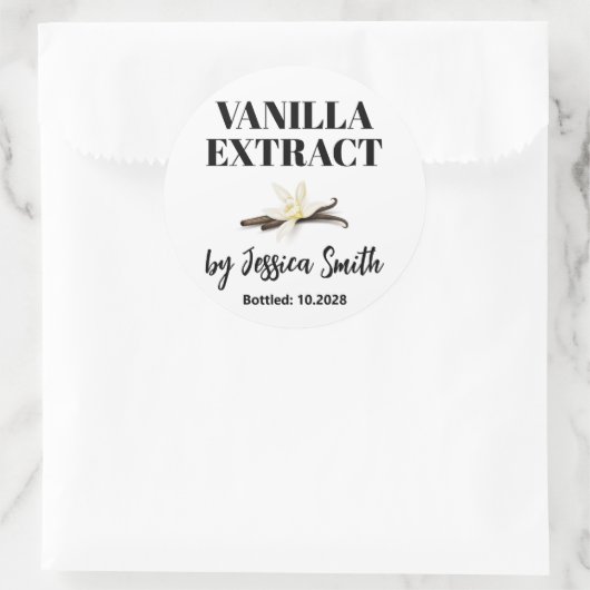 Aangepast Vanille-Extract Etiket (Tas)